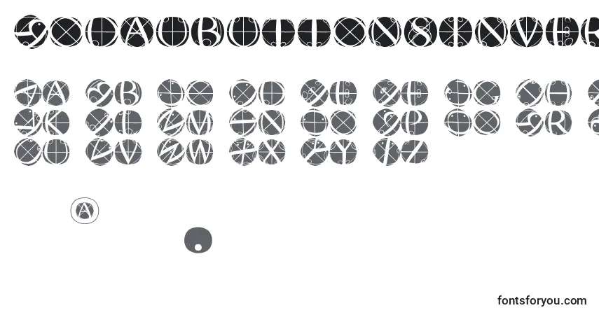 Шрифт Rodaubuttonsinverse – алфавит, цифры, специальные символы