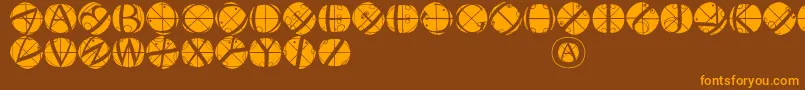 Rodaubuttonsinverse Font – Orange Fonts on Brown Background