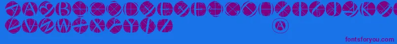 Rodaubuttonsinverse Font – Purple Fonts on Blue Background
