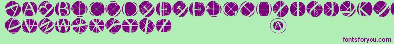 Rodaubuttonsinverse Font – Purple Fonts on Green Background