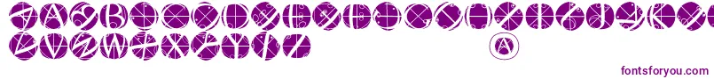 Rodaubuttonsinverse-fontti – violetit fontit valkoisella taustalla