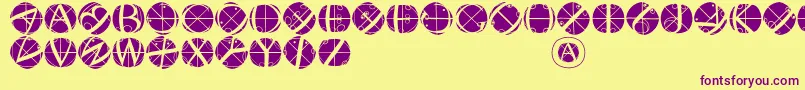 Rodaubuttonsinverse Font – Purple Fonts on Yellow Background