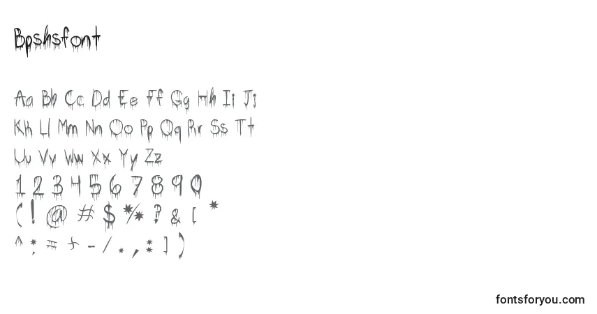 Czcionka Bpshsfont – alfabet, cyfry, specjalne znaki