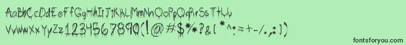 Bpshsfont Font – Black Fonts on Green Background