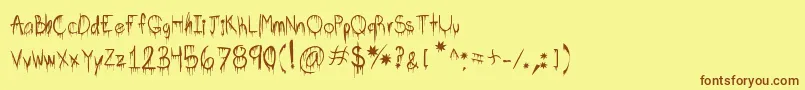 Bpshsfont-fontti – ruskeat fontit keltaisella taustalla