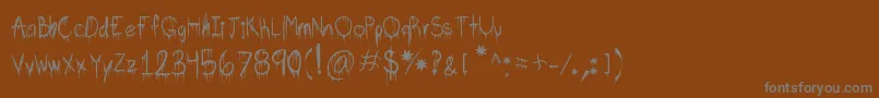 Bpshsfont-fontti – harmaat kirjasimet ruskealla taustalla