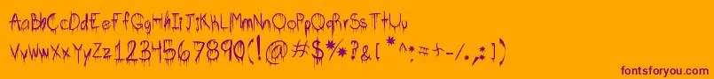 Bpshsfont Font – Purple Fonts on Orange Background