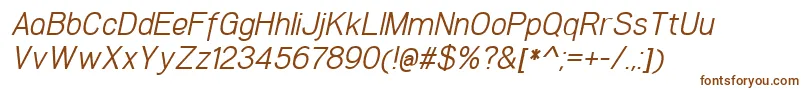 WoolworthBookitalic Font – Brown Fonts on White Background