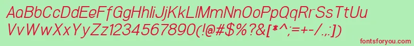 WoolworthBookitalic Font – Red Fonts on Green Background