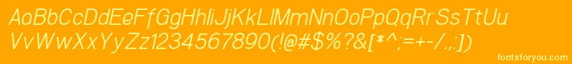 WoolworthBookitalic Font – Yellow Fonts on Orange Background