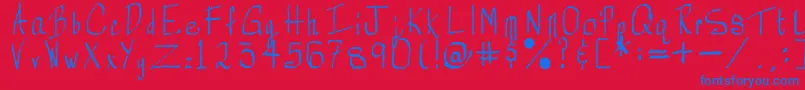 MechanicalRorschach Font – Blue Fonts on Red Background