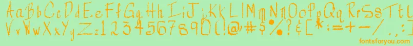 MechanicalRorschach Font – Orange Fonts on Green Background