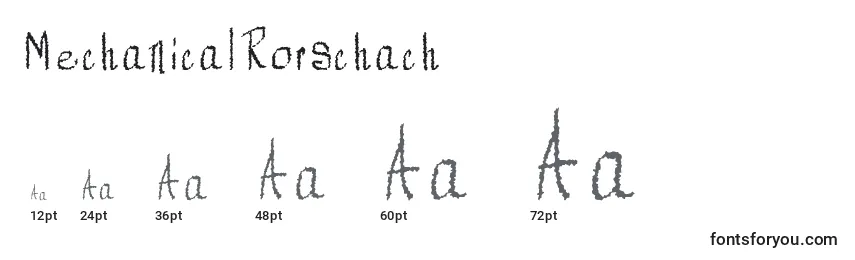 Größen der Schriftart MechanicalRorschach