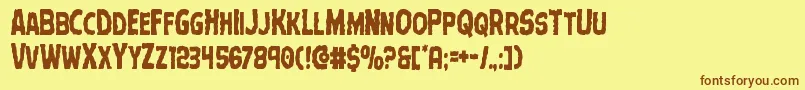 Terrorbabblecond Font – Brown Fonts on Yellow Background