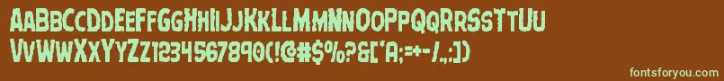 Terrorbabblecond Font – Green Fonts on Brown Background