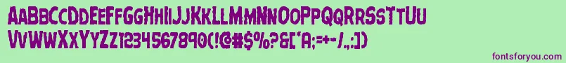Terrorbabblecond Font – Purple Fonts on Green Background