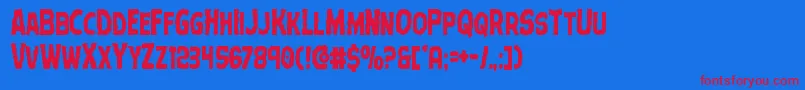 Czcionka Terrorbabblecond – czerwone czcionki na niebieskim tle