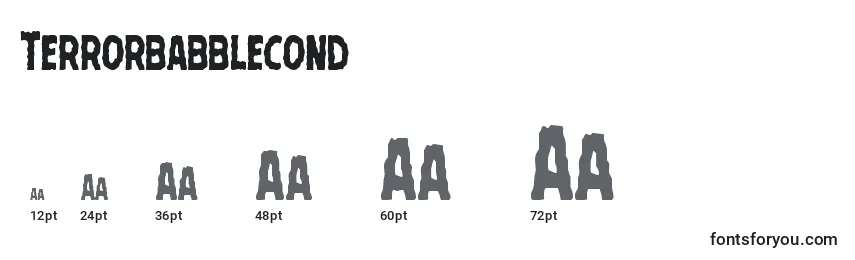 Terrorbabblecond Font Sizes