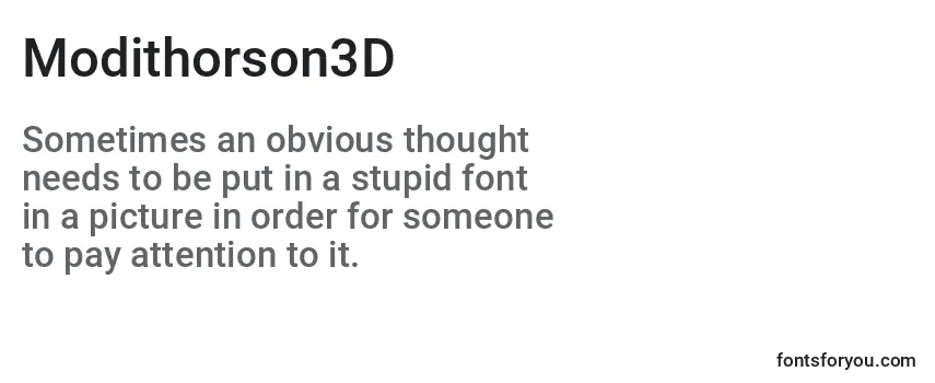 Überblick über die Schriftart Modithorson3D