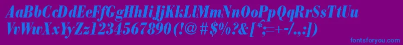 ModernbodonicondheavyRegularitalic Font – Blue Fonts on Purple Background