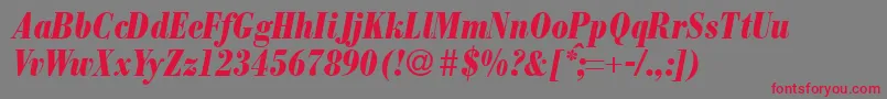 ModernbodonicondheavyRegularitalic Font – Red Fonts on Gray Background