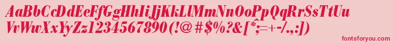 ModernbodonicondheavyRegularitalic-Schriftart – Rote Schriften auf rosa Hintergrund