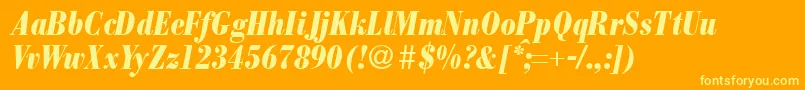 ModernbodonicondheavyRegularitalic Font – Yellow Fonts on Orange Background