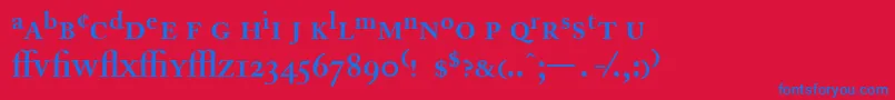 AdobeCaslonSemiboldExpert Font – Blue Fonts on Red Background