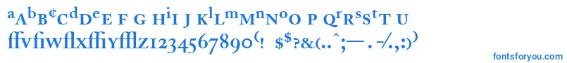 フォントAdobeCaslonSemiboldExpert – 白い背景に青い文字