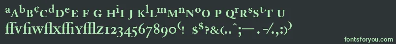 Шрифт AdobeCaslonSemiboldExpert – зелёные шрифты на чёрном фоне