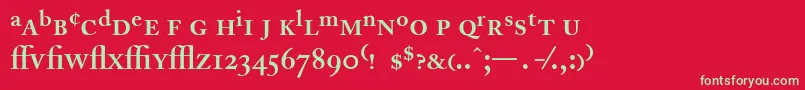 AdobeCaslonSemiboldExpert Font – Green Fonts on Red Background