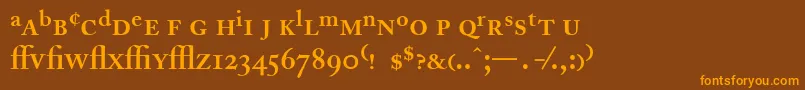 AdobeCaslonSemiboldExpert Font – Orange Fonts on Brown Background