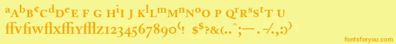 AdobeCaslonSemiboldExpert Font – Orange Fonts on Yellow Background