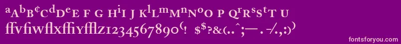 AdobeCaslonSemiboldExpert Font – Pink Fonts on Purple Background