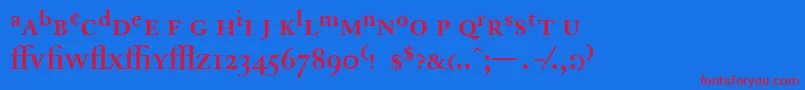 フォントAdobeCaslonSemiboldExpert – 赤い文字の青い背景