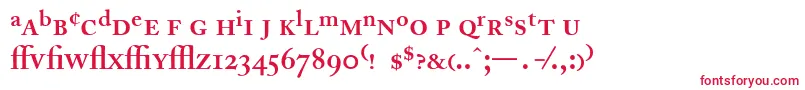 AdobeCaslonSemiboldExpert Font – Red Fonts on White Background