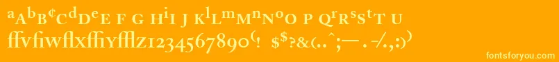 AdobeCaslonSemiboldExpert Font – Yellow Fonts on Orange Background