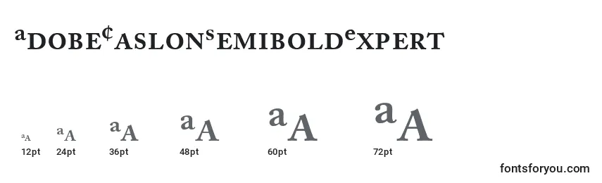 Размеры шрифта AdobeCaslonSemiboldExpert