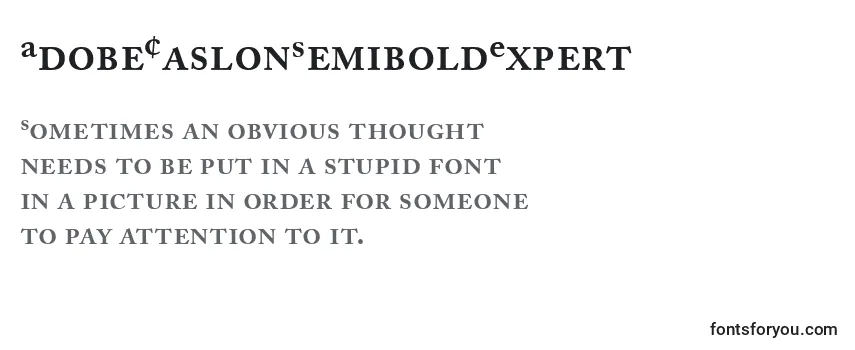 Review of the AdobeCaslonSemiboldExpert Font