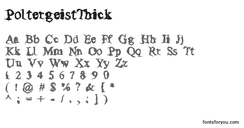 A fonte PoltergeistThick – alfabeto, números, caracteres especiais