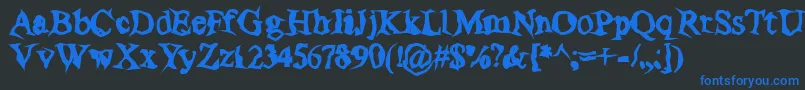 PoltergeistThick Font – Blue Fonts on Black Background