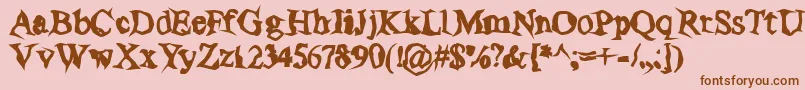 PoltergeistThick Font – Brown Fonts on Pink Background