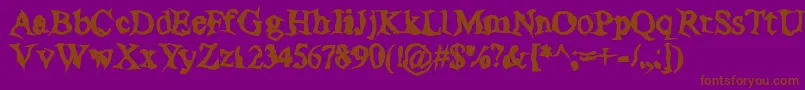 PoltergeistThick Font – Brown Fonts on Purple Background