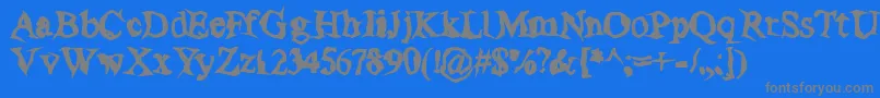 PoltergeistThick Font – Gray Fonts on Blue Background