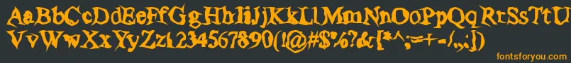 PoltergeistThick Font – Orange Fonts on Black Background
