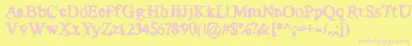 PoltergeistThick Font – Pink Fonts on Yellow Background