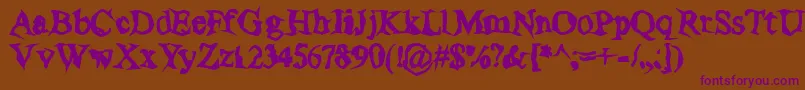 PoltergeistThick Font – Purple Fonts on Brown Background