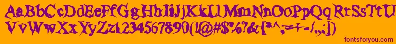PoltergeistThick Font – Purple Fonts on Orange Background