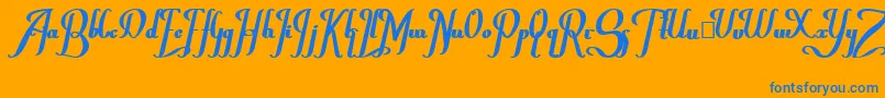 Fonte ChanceraBold – fontes azuis em um fundo laranja