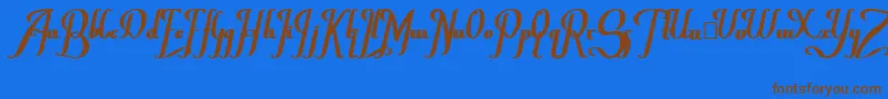 ChanceraBold-Schriftart – Braune Schriften auf blauem Hintergrund